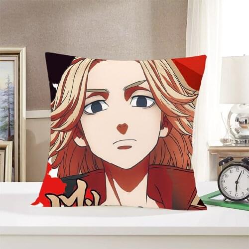 Anime Pillowcase Tokyo Revengers Soft Plush Pillow Case for Home Sofa Car Decor Cushion Cover Printed Pillowcase