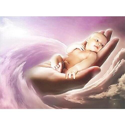 New 5D DIY Diamond Painting cross stitch sets Angel baby 5D Diamond embroidery Angel baby crystal mosaic decor gift AA459