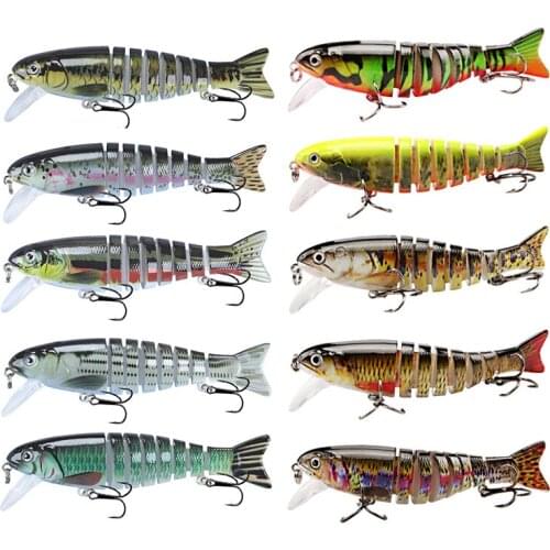 11pcs Minnow Multi Jointed fishing lure set Sinking Wobblers Artificial carp Winter Fishing Hard Bait Swimbait For sea fishing