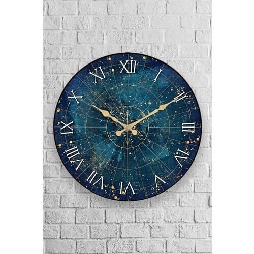 Muyika Space Oval Real Glass 36 cm Wall Clock Wall Clock Home Office Living Room Art