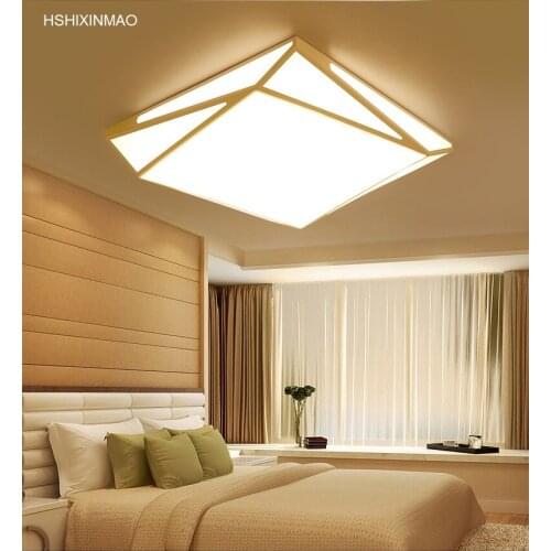 New square simple modern atmosphere LED ceiling lamp living room bedroom romantic study creative geometry Ceiling lights110-240V