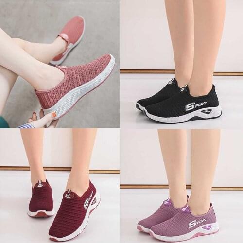 New Outdoor Walking Sports Shoes Stretch Cloth WomenS Summer Comfortable Casual Sports Shoes Flying Shoes кроссовки женские