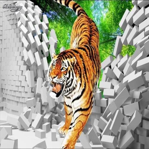 Beibehang 3D photo wallpaper Mighty tiger living room dining room den wall covering large wall mural wallpaper Modern painting