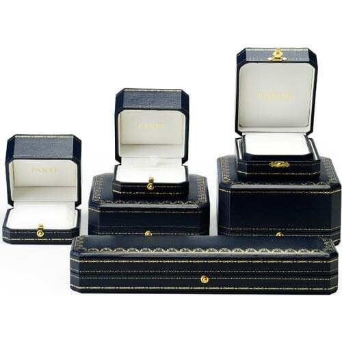Oirlv Blue Jewelry Box Ring Pendant Necklace Packaging Display Octagonal Phnom Penh Storage Gift Box