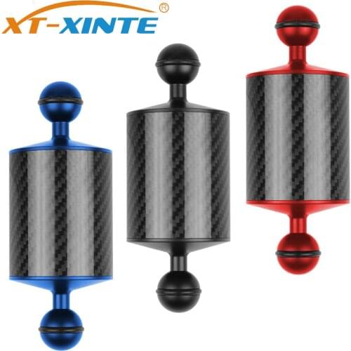 XT-XINTE Carbon Fiber Float Buoyancy Aquatic Arm Dual Ball Floating Arm Diving Camera Underwater Diving Tray for Gopro Smartphon