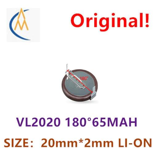 Full capacity and durable vl2020 car remote control 3V lithium button rechargeable battery 180 degree solderable