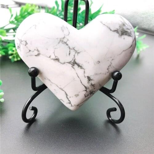 Drop Shipping 1pc Natural Big White Turquoise Heart Shaped Crystal Heart Gift Healing Crystal Natural Stones and Crystals