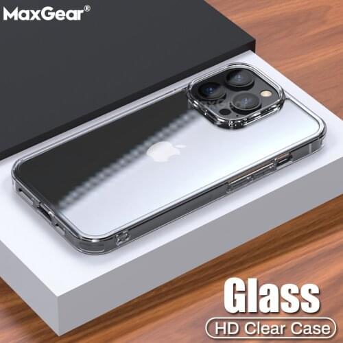 Luxury Tempered Glass Case For iPhone 12 13 Mini 11 Pro Xs Max X Xr Clear Transparent Hard Case For iPhone SE2 7 8 Plus Fundas
