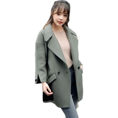 Han Fan New 2021 Womens Mid-Length Nine-Point Sleeve Jacket Cotton Anti-Season Plus Size Autumn And Winter Student Girl
