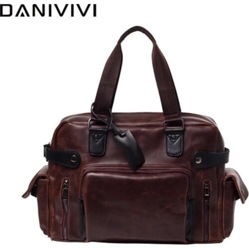 Mens Handbag High Quality Leather Designer Travel Shoulder Bag Man Vintage Crossbody Bag for Men Large Casual Tote Bolso Homme