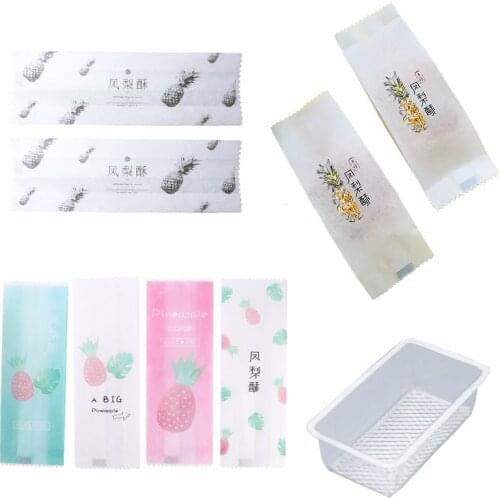 50Pcs Thick Pineapple Crispy Bags Creative Baking Cake Cookie Candy Packaging Gift Paper Bag Pink pineapple Plastic Candy Bags