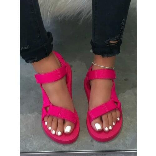 2020 New Women Ladies Outdoor Yellow Beach Slippers Spring Summer Red Soft-slip Non-slip Sandals Foam Sole Durable Sandals