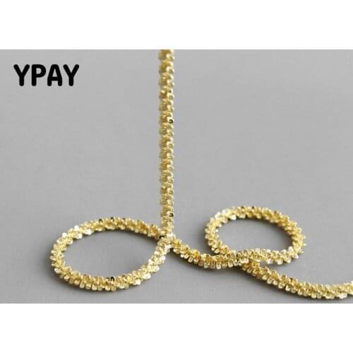 YPAY 100% Solid 925 Sterling Silver Choker Necklaces Women INS Starry Cauliflower Boho Chain Necklace Fine Party Jewely YMN175