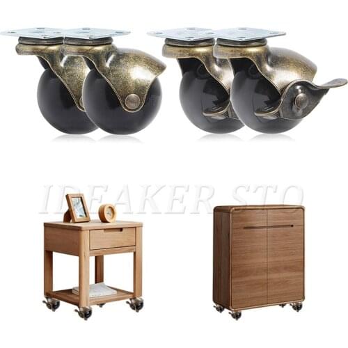 4pcs 50mm Diameter Swivel Plate Rounded Hooded Ball Casters Furniture Wheels Furniture Racks Caster Wheels