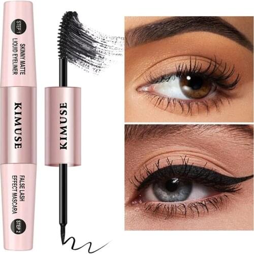 2In1 4D Fiber Eyelash Mascara And Eye Liner Pencil Double-Ended Volume Set Mascara Waterproof Long Lasting Volume Lashes Makeup