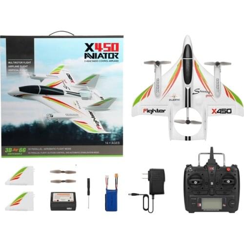2019 Original WLtoys XK X450 RC Airplane 6CH breshless motor hold Height design 3D/6G Takeoff and Landing Stunt RC Drone