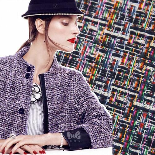 2021 high-end colorful soft tweed fabric for coat tissu au metre bazin riche vestidos telas por metro tissus tecido stof tessuti