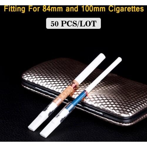50 Pcs/Lot Disposable Smoking Gift Mouthpiece Plactic Cigarette Holder 5.2mm Filter For 84mm Standard 100mm Slim Cigarette
