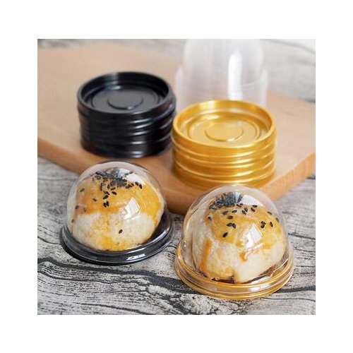 50pcs Clear PVC Transparent Cupcake Box round Wedding Gift Box With Base Inside Wedding Party Gift Box And food Packaging