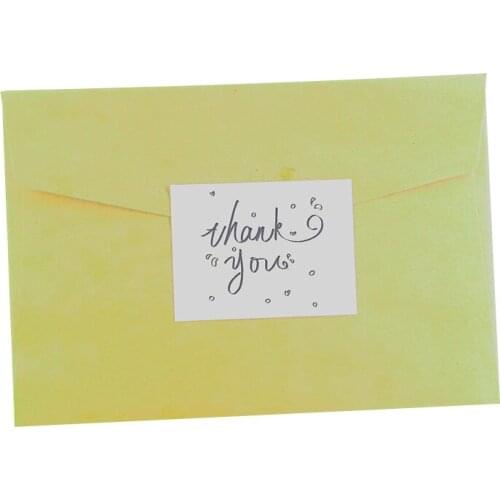 600pcs Rectangular White Thank You concise 2021 Gift Label Sticker Cake Baking Packaging free shipping