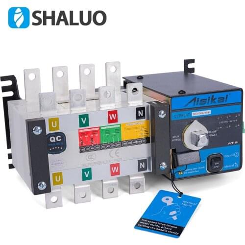 4P 160A ATS Dual Power Automatic Transfer Switch Diesel Generator Parts Electric Control Curcuit Breaker Single Three Phase AC