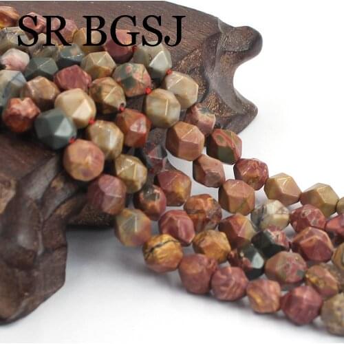 Free Shipping 8mm 10mm Faceted Round Polygonal Picasso Jaspers Natural Stone Wholesale Gems Beads 15"
