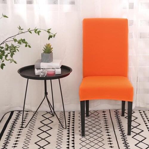 Elastic Chair Cover Solid Color Seat Slipcover For Dining Room Kitchen Desk Seat Protector Dustproof Seat Case For Living Room