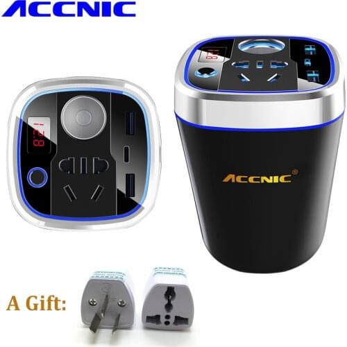 DC 12V To AC 220V Car Cigarette Lighter Socket Adapter Converter Power Inverter 4.2A Dual USB Port Type C to USB C Car Charger