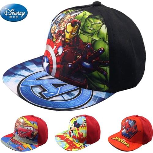 Disney Captain America Baby Caps For Boys Girls Spiderman Children Baseball Cap Mickey Minnie Snapback Kids Hip Hop Sun Hats