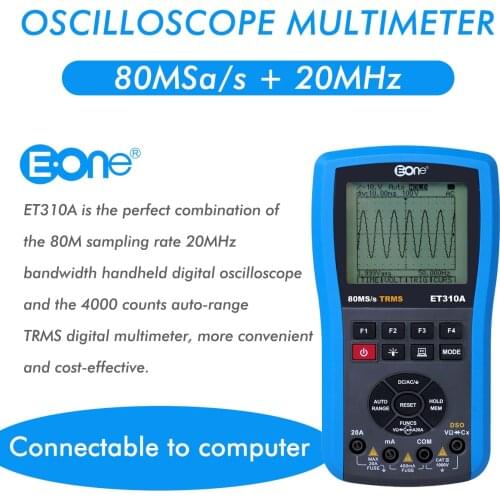 ET310A Oscilloscope Multimeter Connectable to Computer Handheld Digital Oscilloscope DMM DSO Auto Waveform Capture Scopemeter