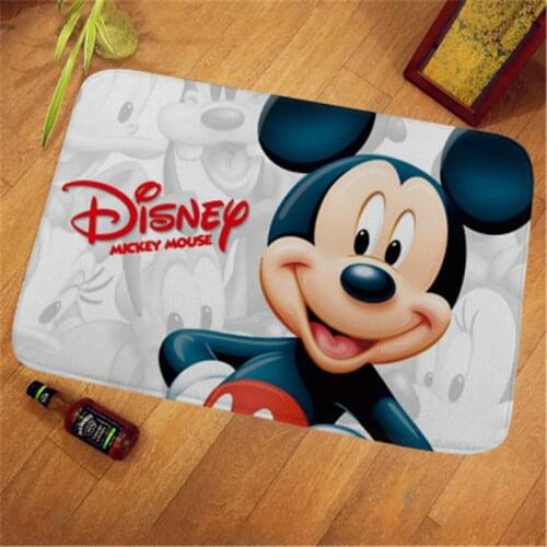 Flannel Bath Mat Kids Playmat Carpet Door Mat Mickey Bathroom Rug Kitchen Carpets Bedroom Floor Absorbent Outdoor Doormat
