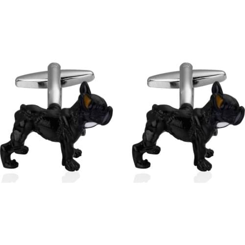 French Cufflinks for Mens Jewelry Luxur black dog Brand Cuff Links bouton de manchette gemelos para camisas