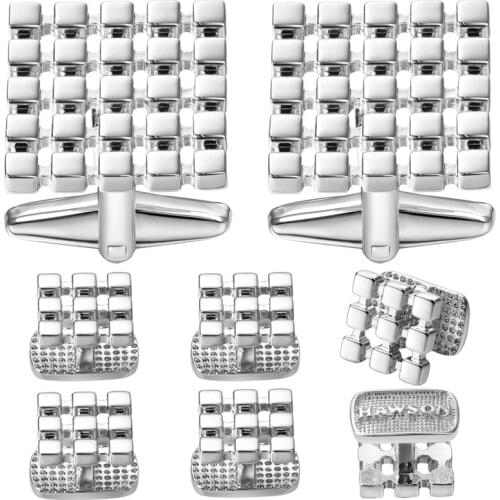 New Arrival Square Metal Cufflinks Tuxedo Studs Sets Simple Mens French Shirt Jewelry Cuff Engraved HAWSON LOGO Packed with Box