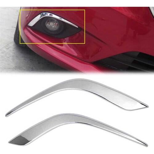 Chrome Front Fog Light Lamp Eyebrow Cover Trim For Mazda 6 Atenza 2014 2015 2016 ABS Plastic Auto Styling Accessories