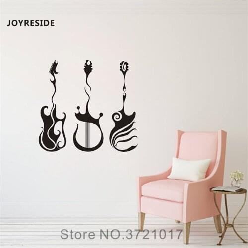 JOYRESIDE Art Guitar Love Music Wall Art Graphic Decal Vinyl Sticker Interior Living Room Bedroom Decor Design Decoration A122