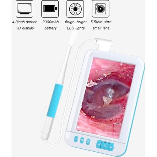 Ear Spoon Endoscope Ear Cleaner Otoscope 6PCS LED 1080P HD Camera Visual Earpick Inspection Earwax Cleaning Tool