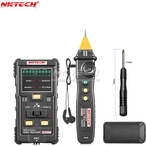 NKTECH NK6817 Cable Wire Tracker Tester Network LAN Internet Finder Telephone RJ45 RJ11 BNC STP UTP Line Detector Continuity