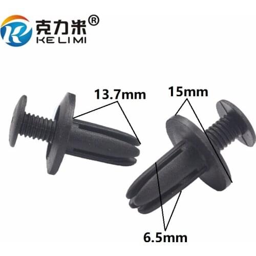 KE LI MI 100 Pcs Fits 6.2mm Hole screw push in plastic rivet for Mazda Toyota Fastener Retainers