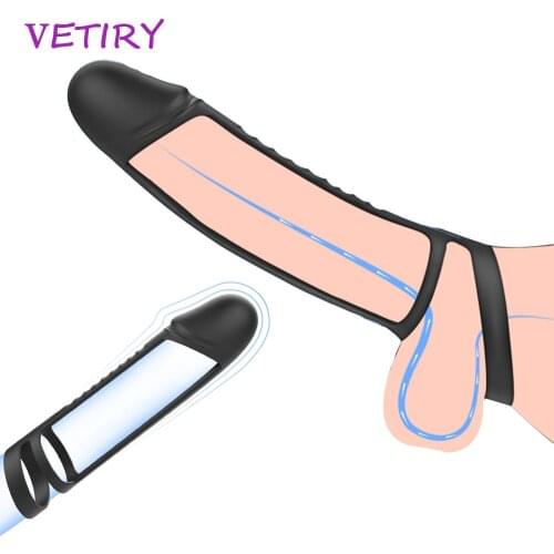Penis Ring Sex Toys for Men Erection Penis Sleeve Delay Ejaculation Cock Ring Reusable Condom Penis Enlargement Soft Silicone