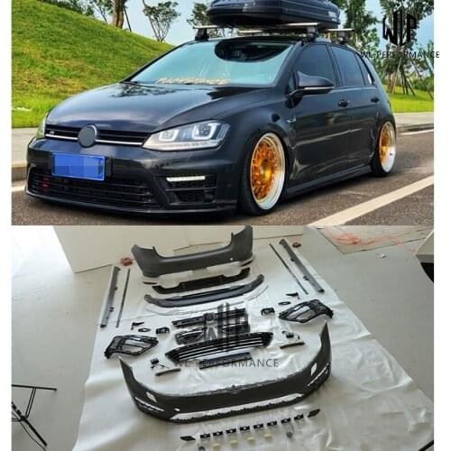 Golf 7 MK7 Auto Car body kits PP unpainted Front bumper lip Rear bumper Side skirts For VW GOLF7 MK7 R20 Car styling 2014-UP