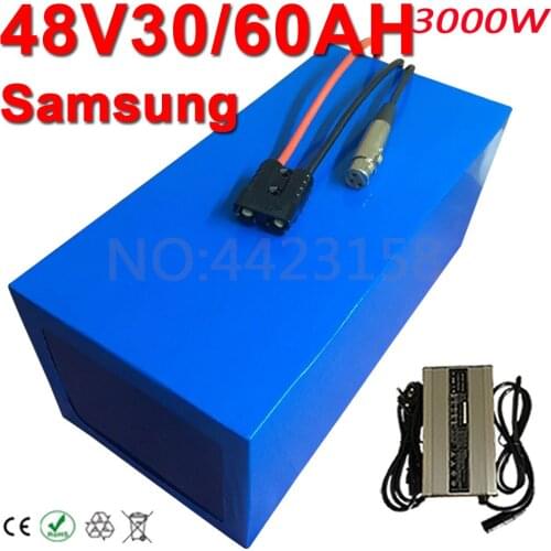 48V 1500W 2500W 3000W Ebike Scooter Battery Pack 48V 60AH 50Ah 40Ah 30Ah 60Ah Electric Bike Lithium Battery Use Samsung Cell