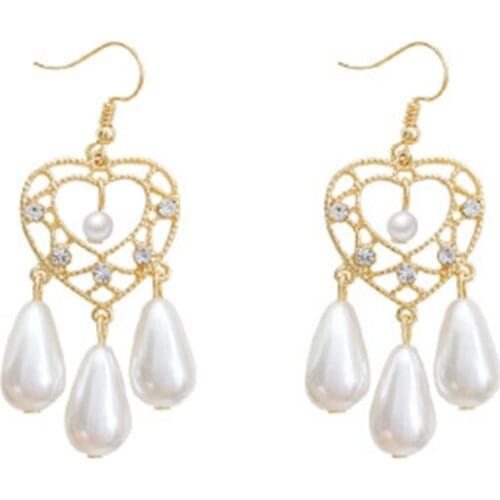 Fashionable new retro Earrings womens court oil painting warm love water drop earrings Elegant and high quality Earrings