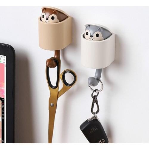 Wall Coat Rack Towel Adhesive Hiding Hooks Squirrel Decoration Key Holder Baby Clothes Hangers Bridesmaid Gift Bathroom Kidsroom