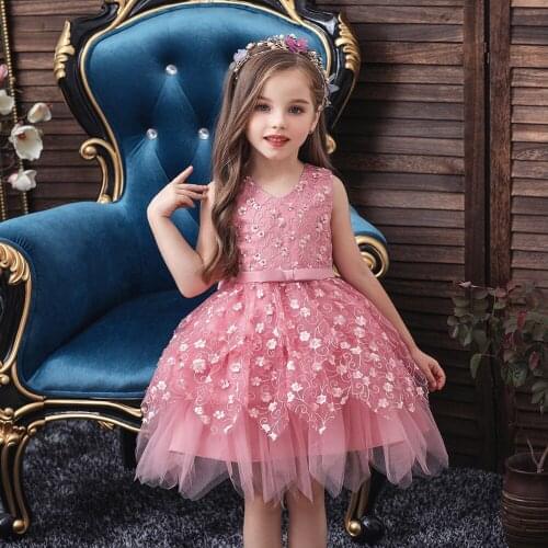 New Baby Clothes Summer Princess Party Vestidos Childrens Dresses Flower Girls Wedding Dress Kids Prom Dresses For Girls 0-5Y