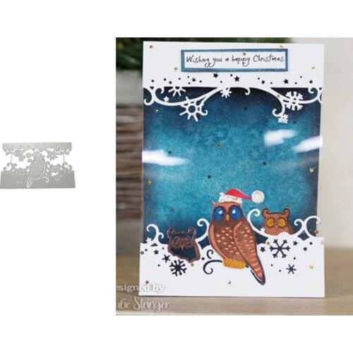 2021 New Arrival Owl Snowflake Background DIY Metal Cutting Dies for Scrapbooking Stencil Handmade Make Model Craft Mold Die Cut