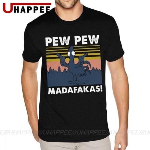 Extra Large Chicken Pew Pew Madafakas Vintage Retro Tee Shirt Men Awesome Short Sleeve Cotton Classic T-Shirt 1990S Clothing
