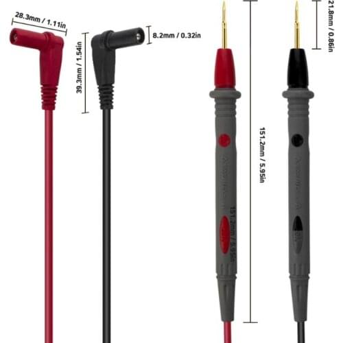 Gold plated Silicone Wire Test Leads for Multimeter Ultra Pointed 1000V 20A Needle Test Probe Tip