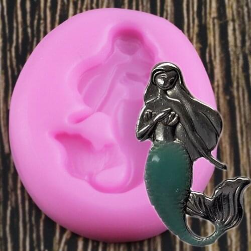 Mermaid Silicone Fondant Mold Cupcake Topper DIY Wedding Cake Decorating Tools Chocolate Candy Clay Gumpaste Moulds