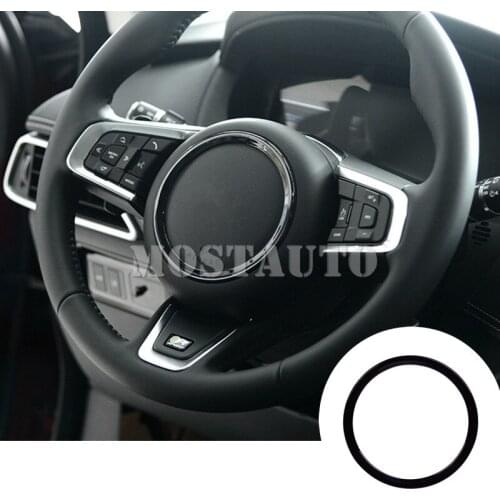 ABS Inner Steering Wheel Sequins Cover Trim For Jaguar F-Pace F-Pace X761 XE X760 XF X260 1pcs Black/Silver Car Decor Car Trim