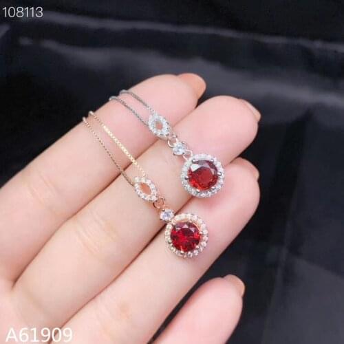 KJJEAXCMY boutique jewelry 925 sterling silver inlaid natural ruby female pendant necklace support test